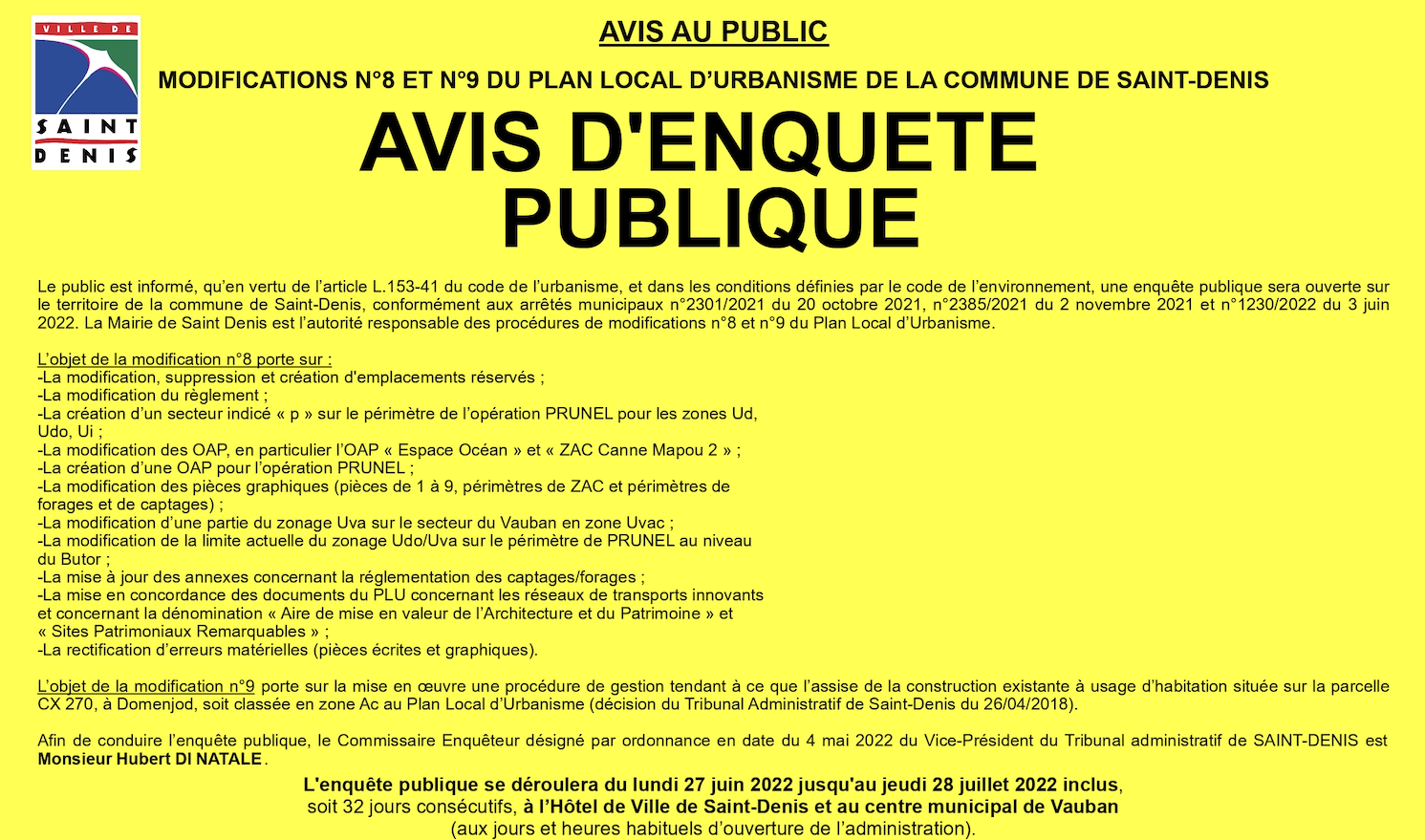 You are currently viewing Avis d’enquête publique